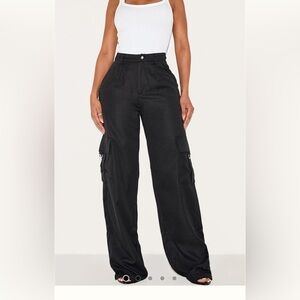 Black wide leg Cargo Pants